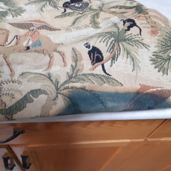 Brighton textile & Leather large satchel bag - Picture 4 of 13